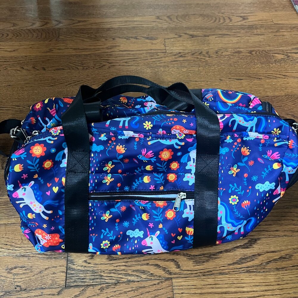Unicorn & Rainbow Duffle overnight bag